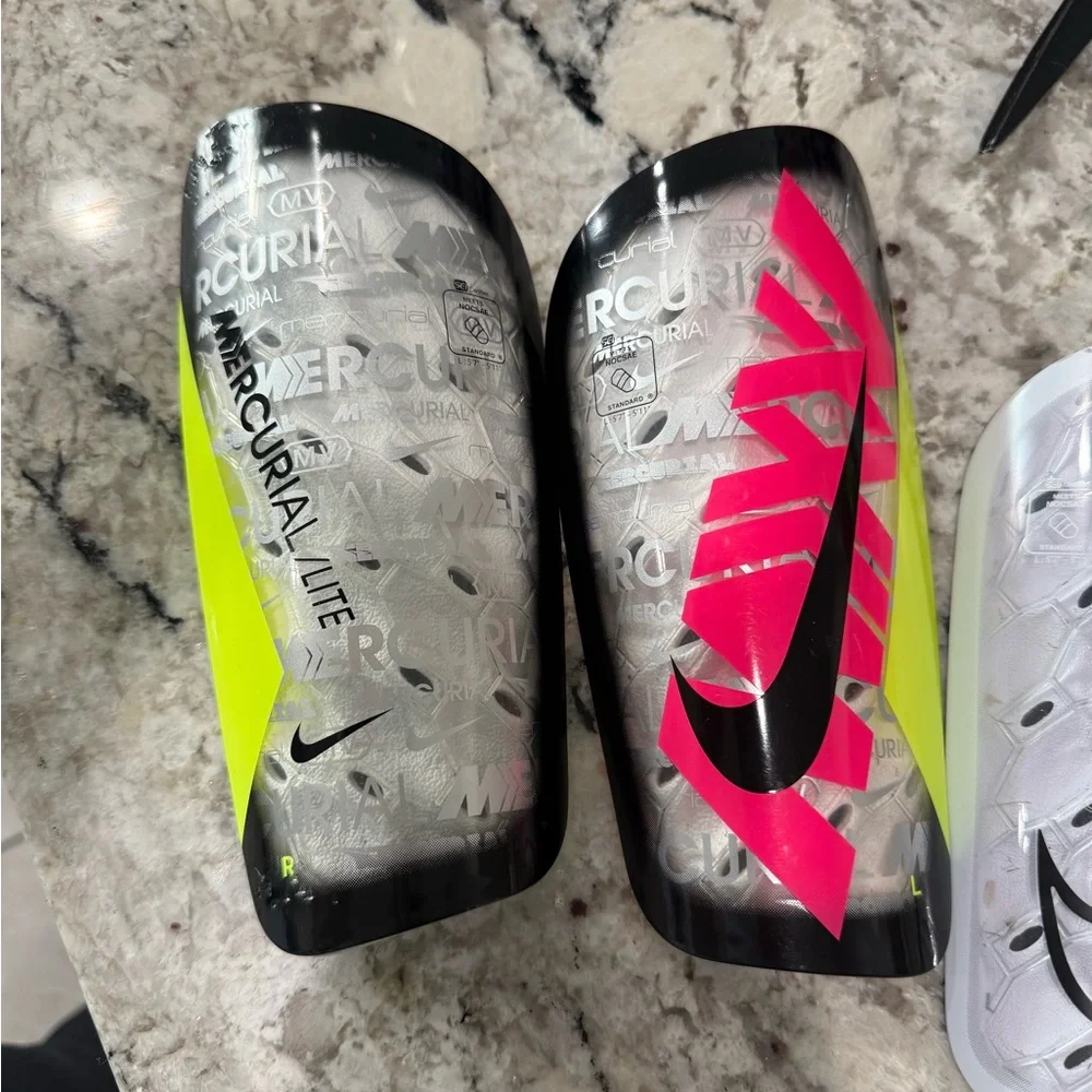Nike Mercurial Lite Shin Guards - Neon Yellow, Hot Pink & Black (unisex) - Picture 3 of 7